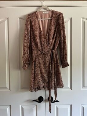 Floret Studios Blush Pink Long Sleeve Wrap Dress